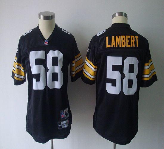 Steelers #58 Jack Lambert Black Women's Throwback Team Color Stitched NFL Jersey